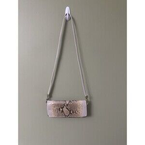 Vintage Snakeskin Small Snap Leather Crossbody Purse Romag 90s 80s